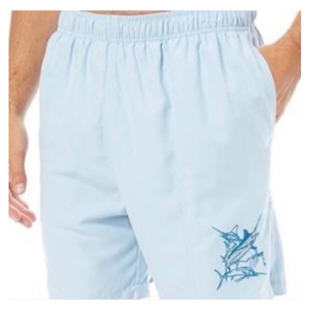 Guy Harvey Swim Trunks Size Medium Swordfish Vacation Beach Boat Cruise Travel